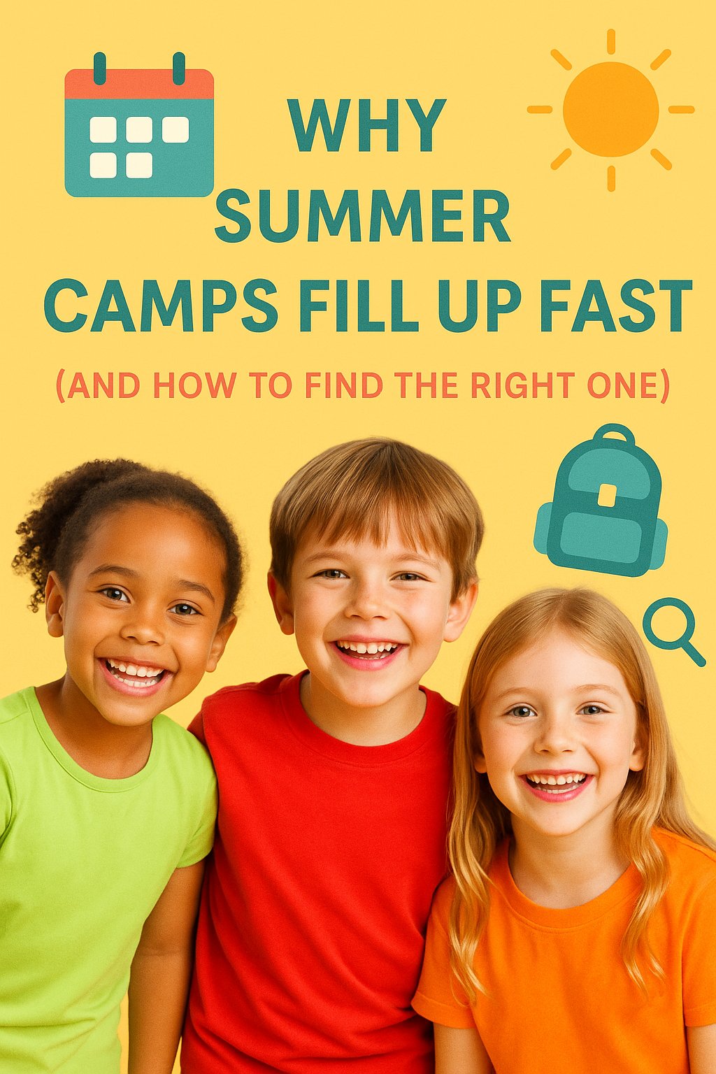 Three smiling kids representing summer camps in Houston